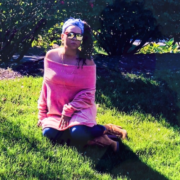 Cowl Neck Sweater- FADED CORAL - Picture 7 of 8